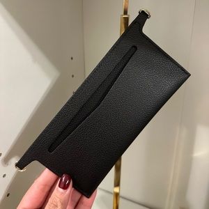 Long wallet insert + silver chain (black)